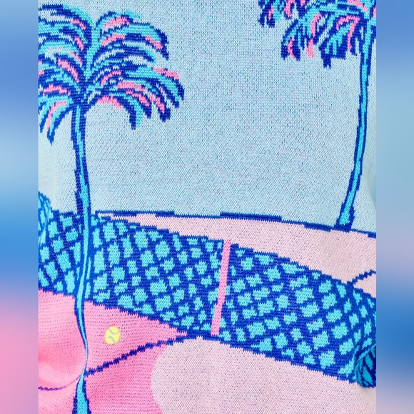 Lilly Pulitzer Vivie Sweater, Ravello Blue Perfect Match Intarsia, Small, NWT - Picture 6 of 15